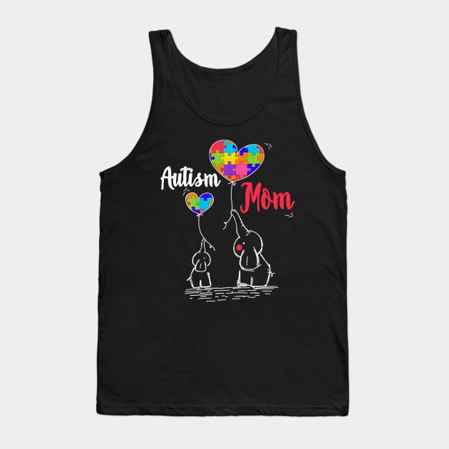 Womens Autism Awareness Day T Shirt Women Elephant Mom Gifts Tee Tank Top by craiglimu